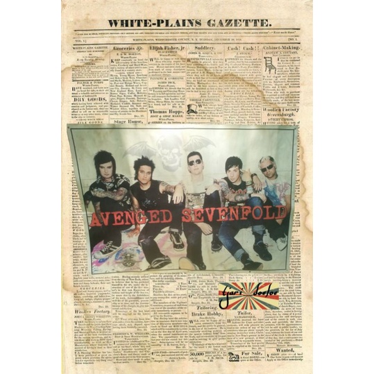 Poster vintage jadul poster band avenged sevenfold poster original ori asli