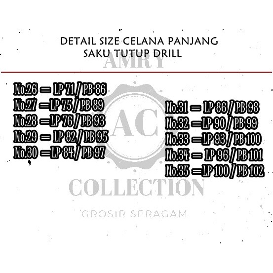 Celana Panjang SMP/SMA Dewasa Hitam dan Cokelat (Pramuka) Saku Tutup Kain Drill