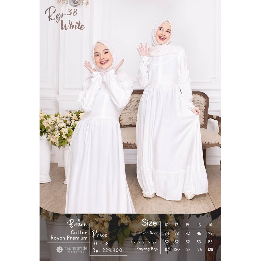 Rauna Gamis RGR 38 Terbaru 2023 / Fashion Muslim Gamis Remaja - Dress - Baju -Rauna