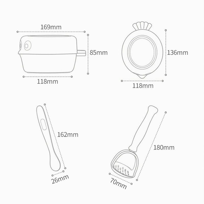KUB Food Multi Food Grinding Bowl Set / Grinder Bowl Set - Baby Food Processor - Penghalus Makanan