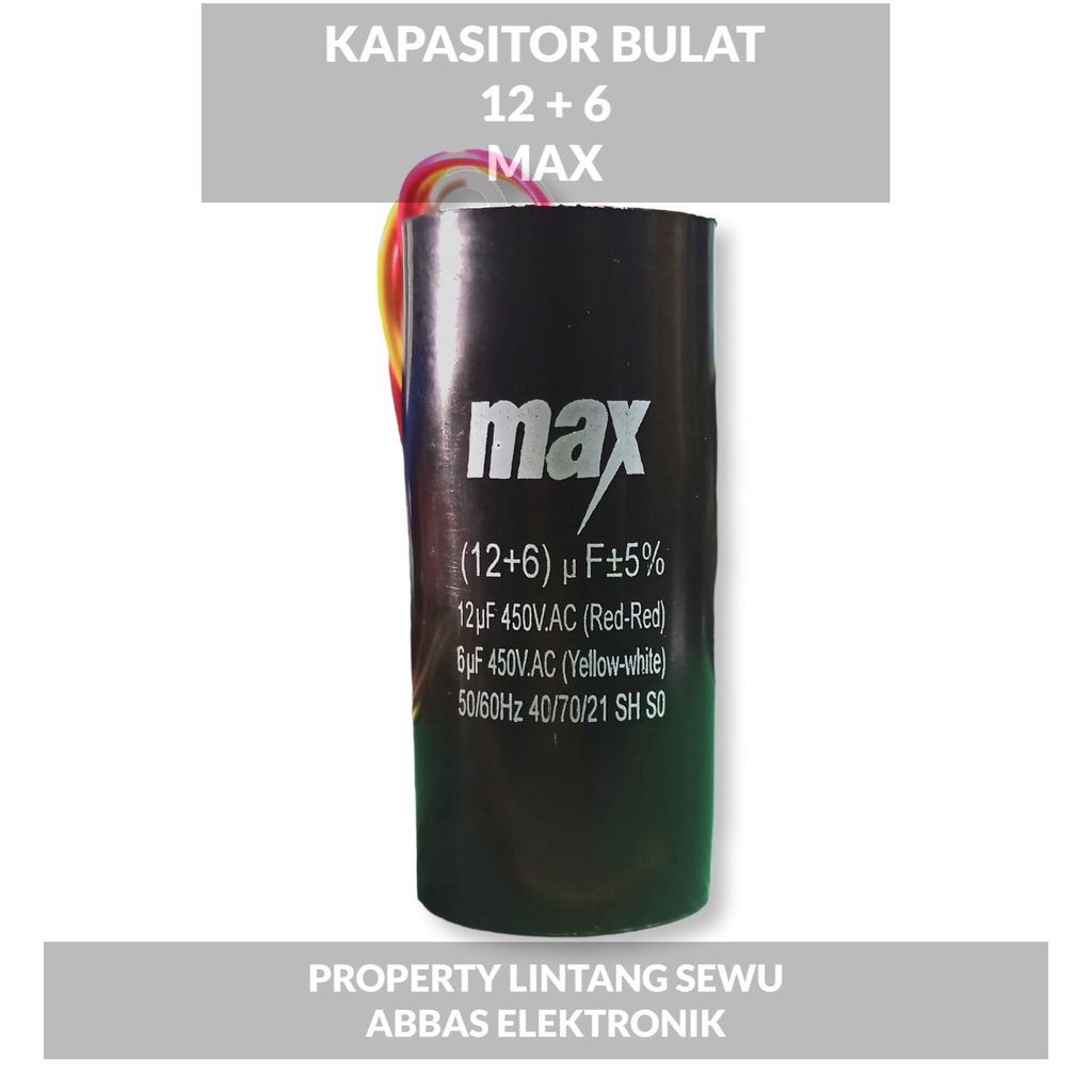 capasitor kapasitor mesin cuci 2 tabung 12 + 6 mikro 450 volt 12+6 450V