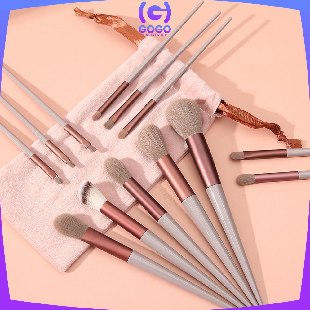 GOGO-K95 Brush Make Up Set 13PCS Dengan Tas Portable / Kuas Make Up Cosmetic Foundation Blusher Highlighter / Beauty Brush Set