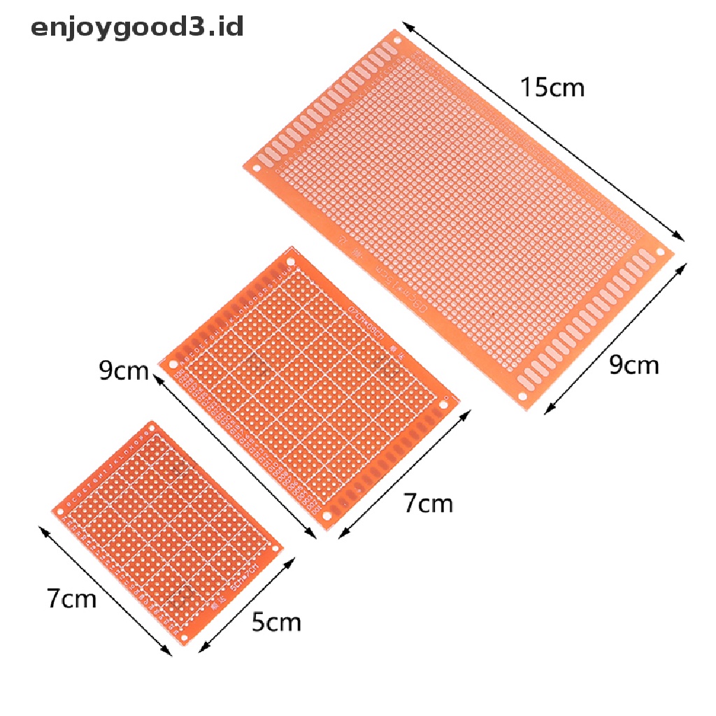 2pcs Papan PCB Bakelite Universal Diy Satu Sisi Warna Kuning Bahan Tembaga