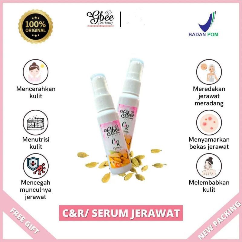 Miffglow - Gbee glow beauty cardamom&amp; rose water cnr c&amp;r obat jerawat gbee serum jerawat serum acne gbee