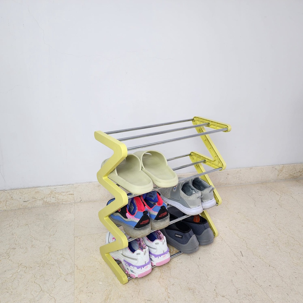 (800GR) SHENAR Z SHAPE SHOE RACK 4 LAYER / TEMPAT SEPATU KEKINIAN / RAK SEPATU 4 SUSUN / RAK SENDAL 4 SUSUN / RAK SEPATU TINGKAT