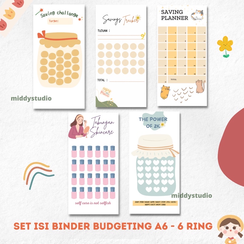 

Isi Binder Budgeting Saving Challange Planner 10 LEMBAR A6,A5,B5 - 6ring, 20ring, 26ring Ready Stock