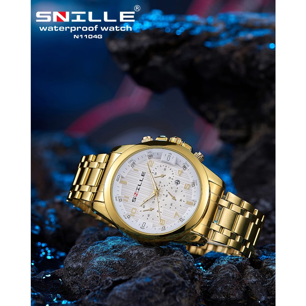 Snille Jam Tangan Rantai Pria Wanita Unisex Original Asli Anti Air Waterproof 1104G