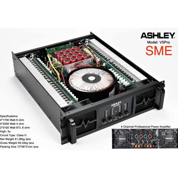 Power Ashley V5PRO Original Amplifier Ashley V 5 PRO 4 Channel
