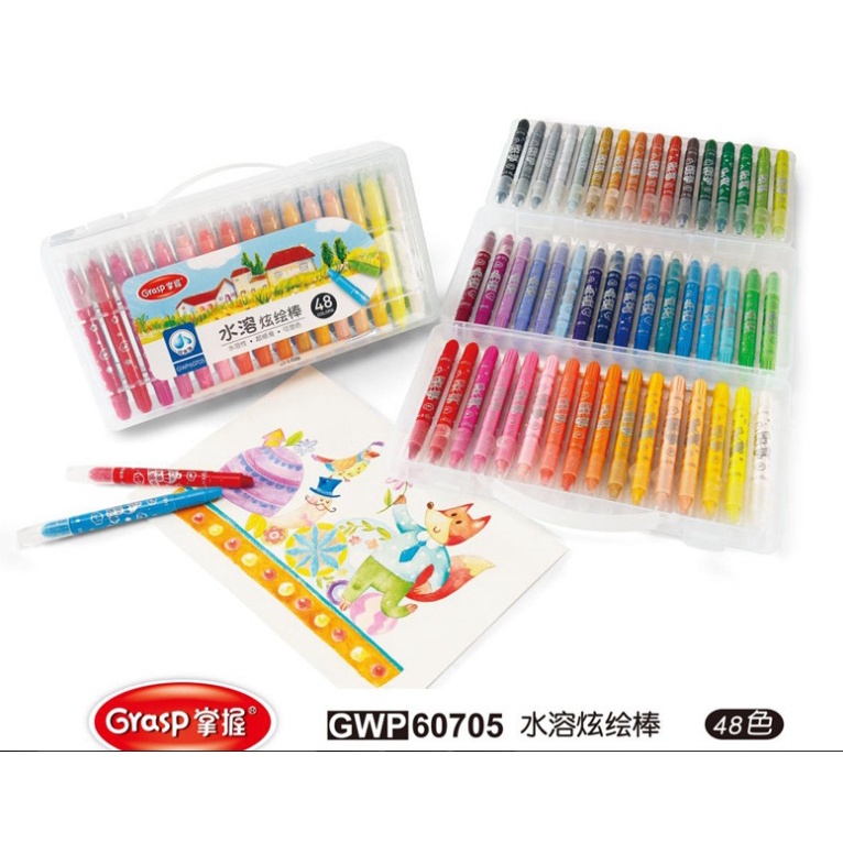 Grasp Original Crayon ISI 48 Warna Kode 602 &amp; 607 Mata Sedang FREE PACKING BUBBLE DAN DUS