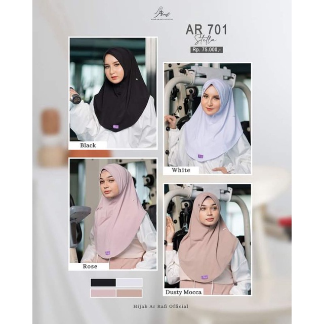 AR 701 Hijab Arrafi Non Pet Jilbab Arrafi Sport Bergo Arrafi Hijab daily