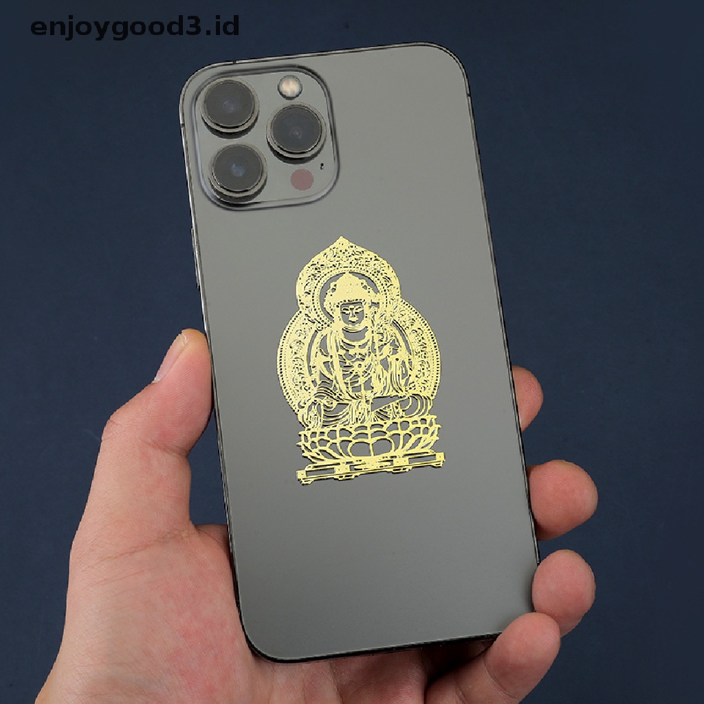 1pc Stiker Dinding 3D Desain Buddha Tibet Warna Emas Untuk Dekorasi