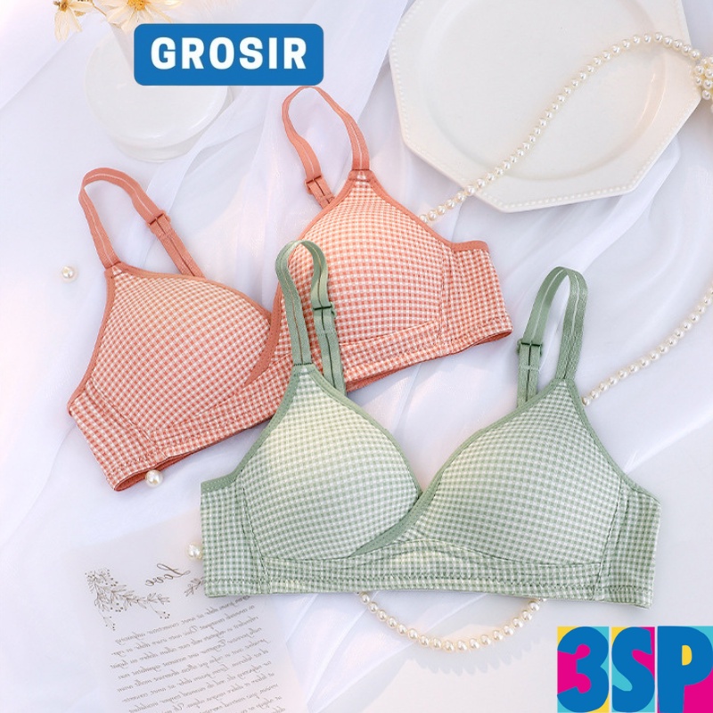 3SP | UWR116 Bra BH Pakaian Dalam Wanita Remaja Bra Fashion Korea Dengan Busa Pengait