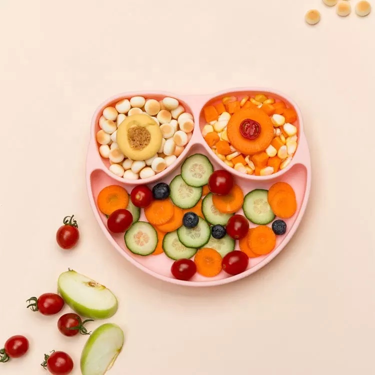 GOOGOO Baby Silicone Suction Owl Plate / Piring Makan Bayi Silikon