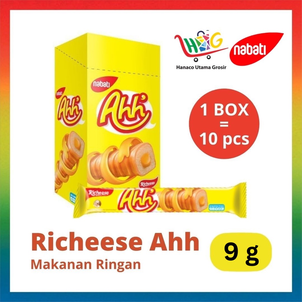 Nabati Richeese Ahh Cheese Keju 10 X 9g [  1 BOX ]