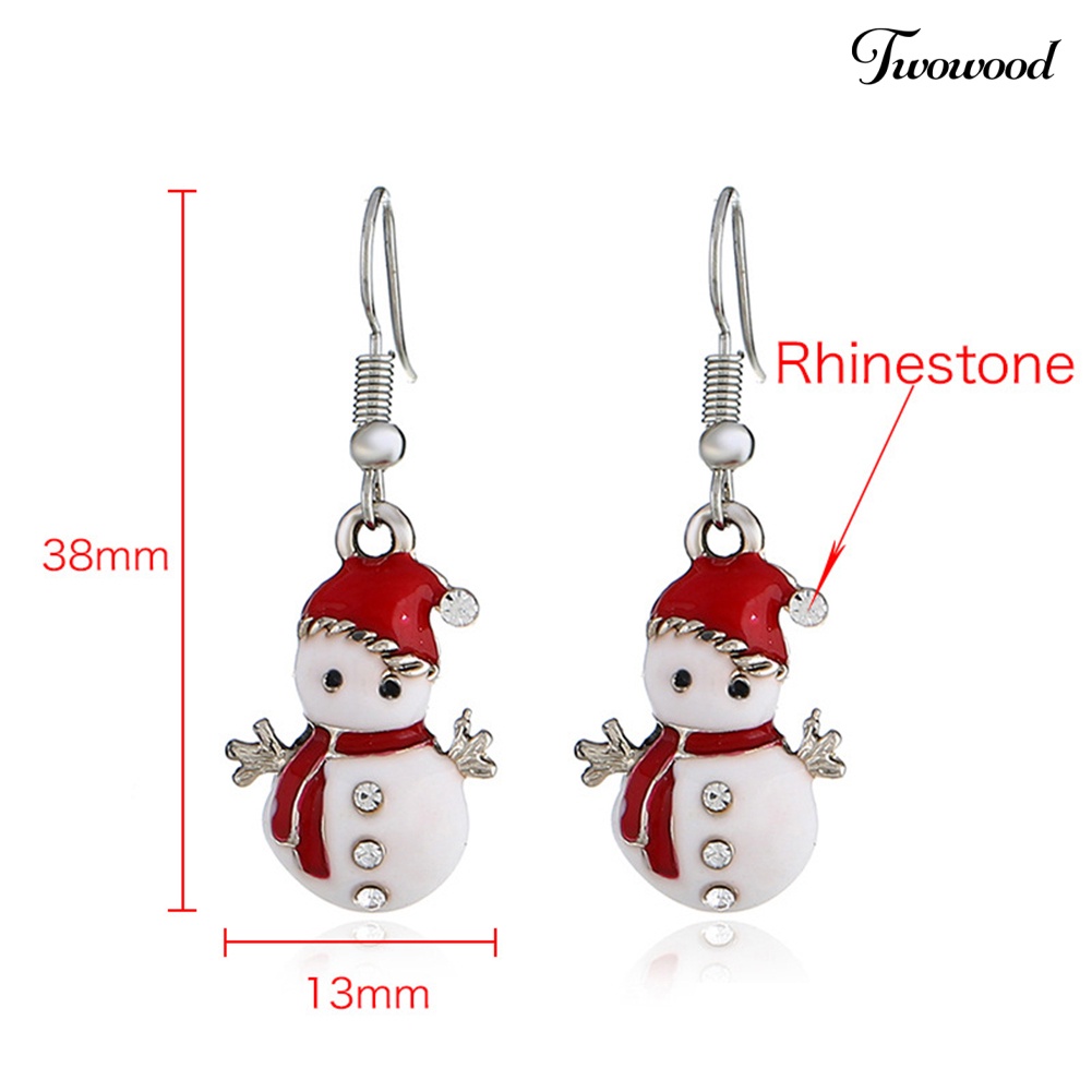 Anting Hook Model Snowman Natal Untuk Wanita