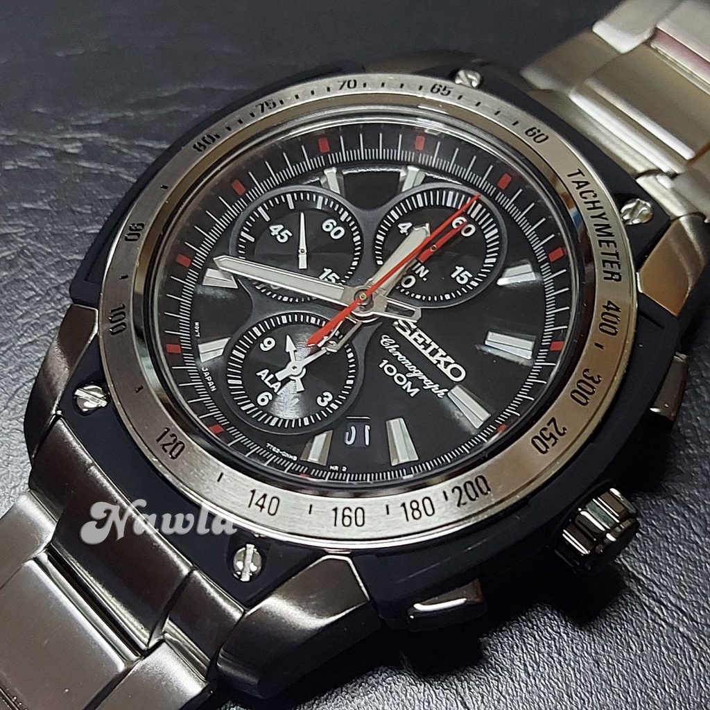 Seiko Quartz SNAD47P1 Chronograph Alarm - Jam Tangan Pria SNAD47