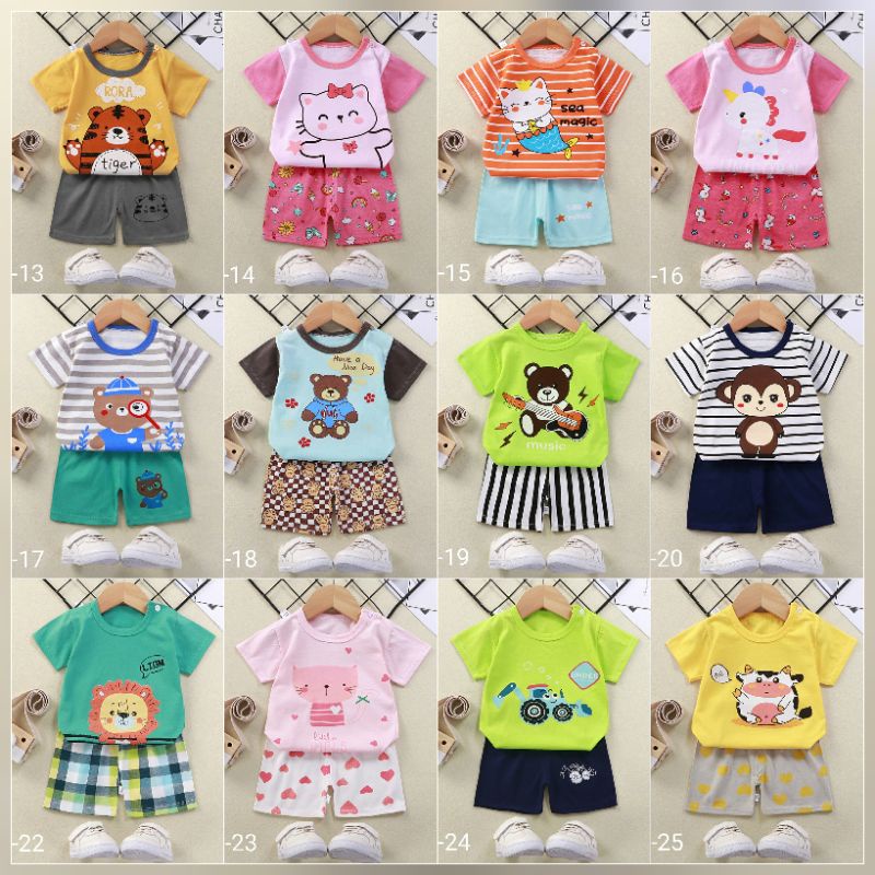 Part 1 -setelan baju kaos anak laki laki dan perempuan import umur 2-5 tahun BB 1 - BB 12