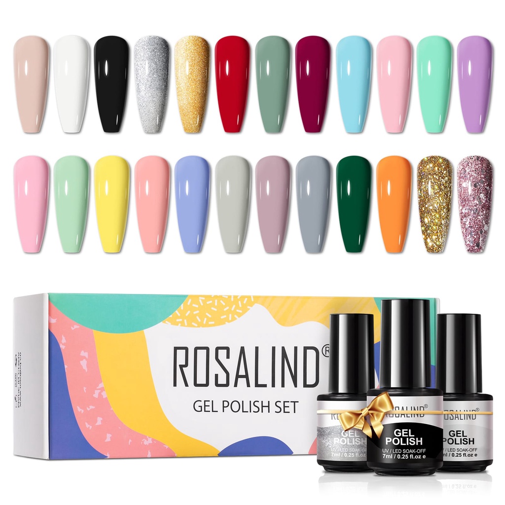 1 SET KUTEK Rosalind UV GEL Polish 1 Box (gift box) isi 12 pcs &amp; 24 pcs /kutek 1 box/kutek gel uv/kutek per lusin
