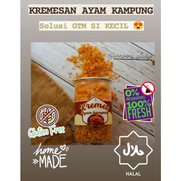 

Kremesan ayam kampung homemade [HALAL MUI] /kremesan mpasi gluten free