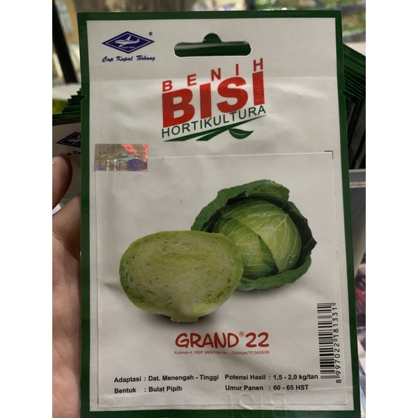 Benih Kubis Grand 22 200 biji Bisi Cap Kapal Terbang
