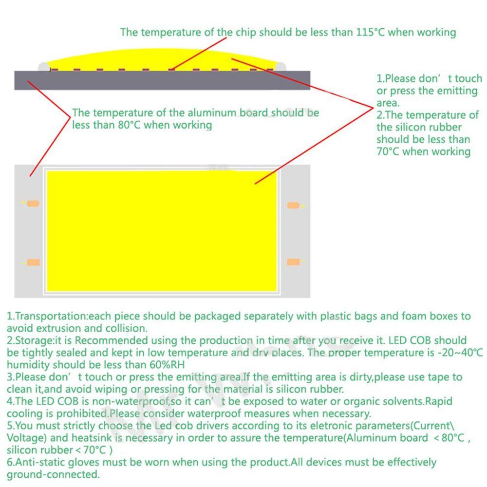 Augustina COB Strip DIY Light Lampu Kerja 1W 3W Cold White Warm White 3V 3.7V Lampu LED