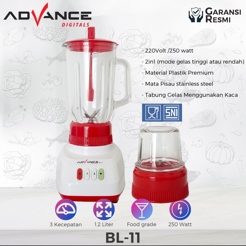 Jual Advance Blender Kaca 2 IN 1 Blender Jus Blender Penggiling BL11