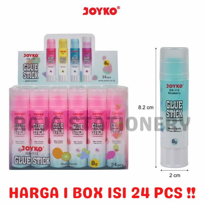 

;&;&;&;&] JOYKO GLUE STICK 8g LEM BATANG STIK JOYKO ANAK PRAKARYA GS-112 [24PCS]