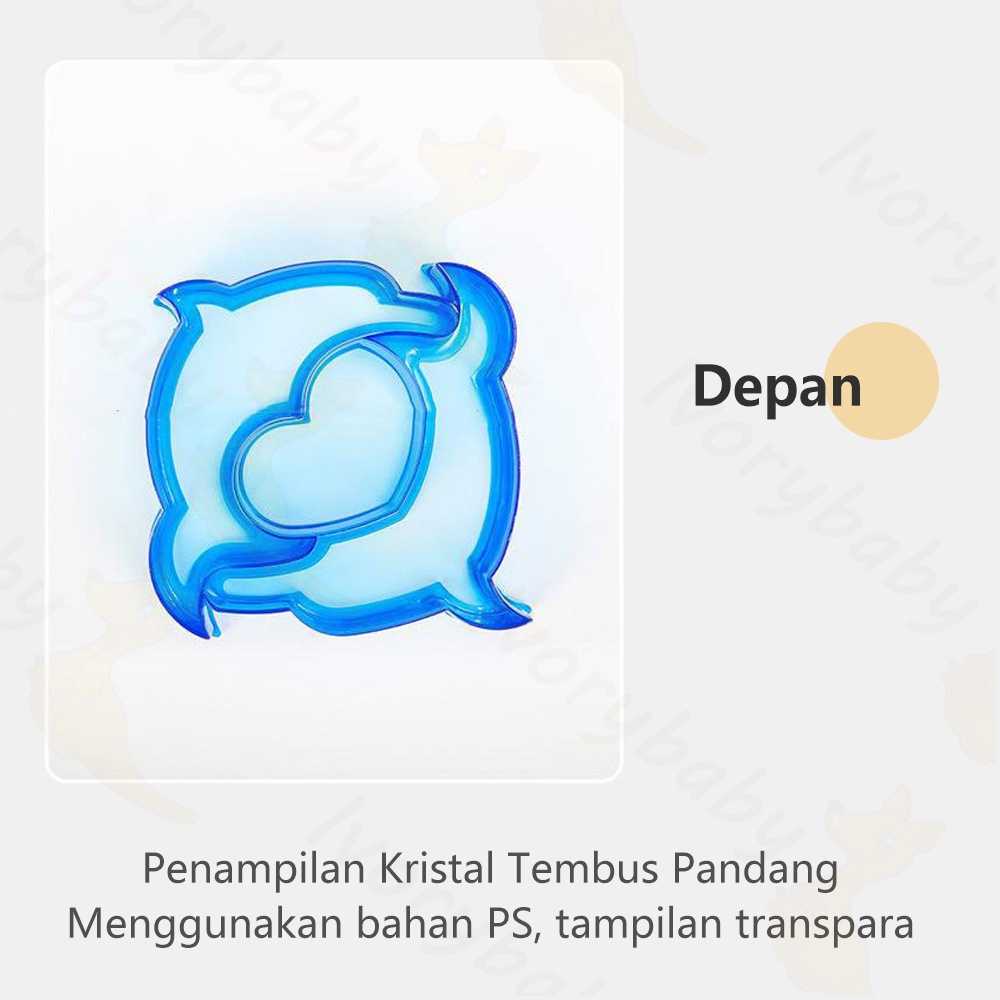 Ivorybaby Cetakan pemotong roti tawar kartun Sandwich cutter Cetakan pemotong roti bentuk ikan