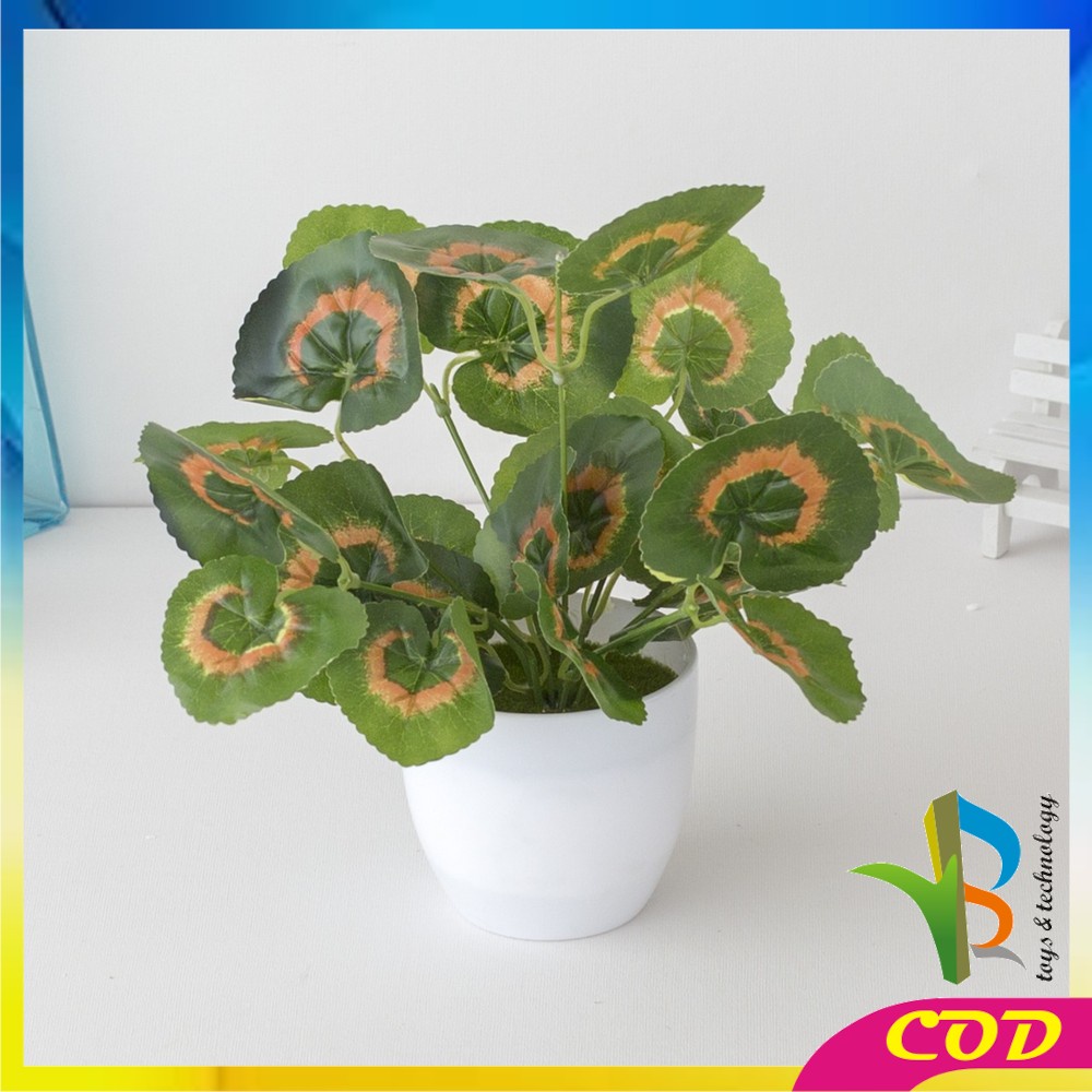 RB-C163 Ornamen Pot Tanaman Daun Plastik Hiasan Dekorasi Rumah Monstera Plastik Artificial Plant