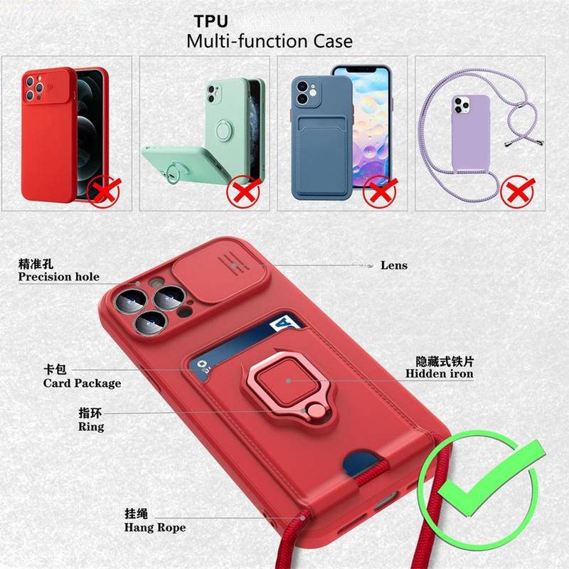 Casing iPhone 6 6s 7 8 Plus SE X Xs XR 11 Pro Max Shockproof Dengan Tali Lanyard