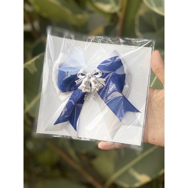 

Pita instan 2 layer hampers natal biru putih lonceng