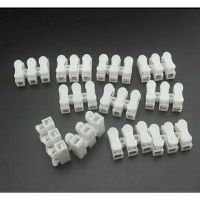 Quick conektor 3pin soket penyambung kabel conektor model tekan jual per/100pcs