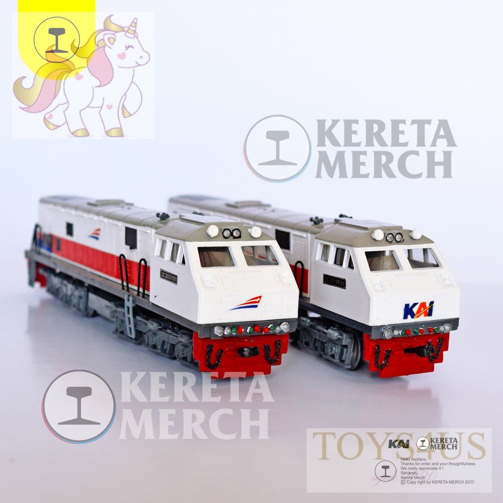 Toys4Us - MINIATUR KERETA API INDONESIA MAINAN LOKOMOTIF ANAK DIECAST MAKET SEPUR CC 203 0101 AGUNG 