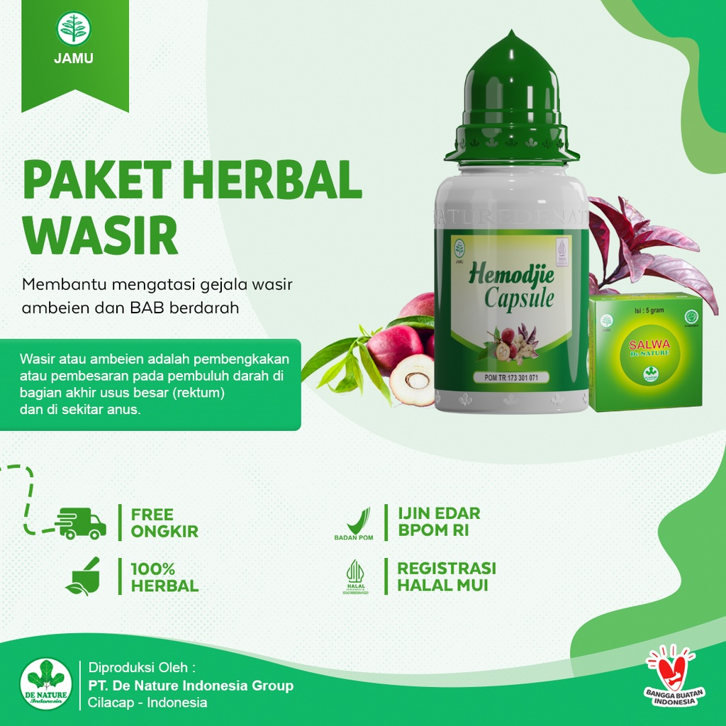 

Obat Herbal Hemodjie De Nature Atasi Benjolan Wasir, Bab Berdarah, Fistula Ani Aman Tanpa Efek Samping