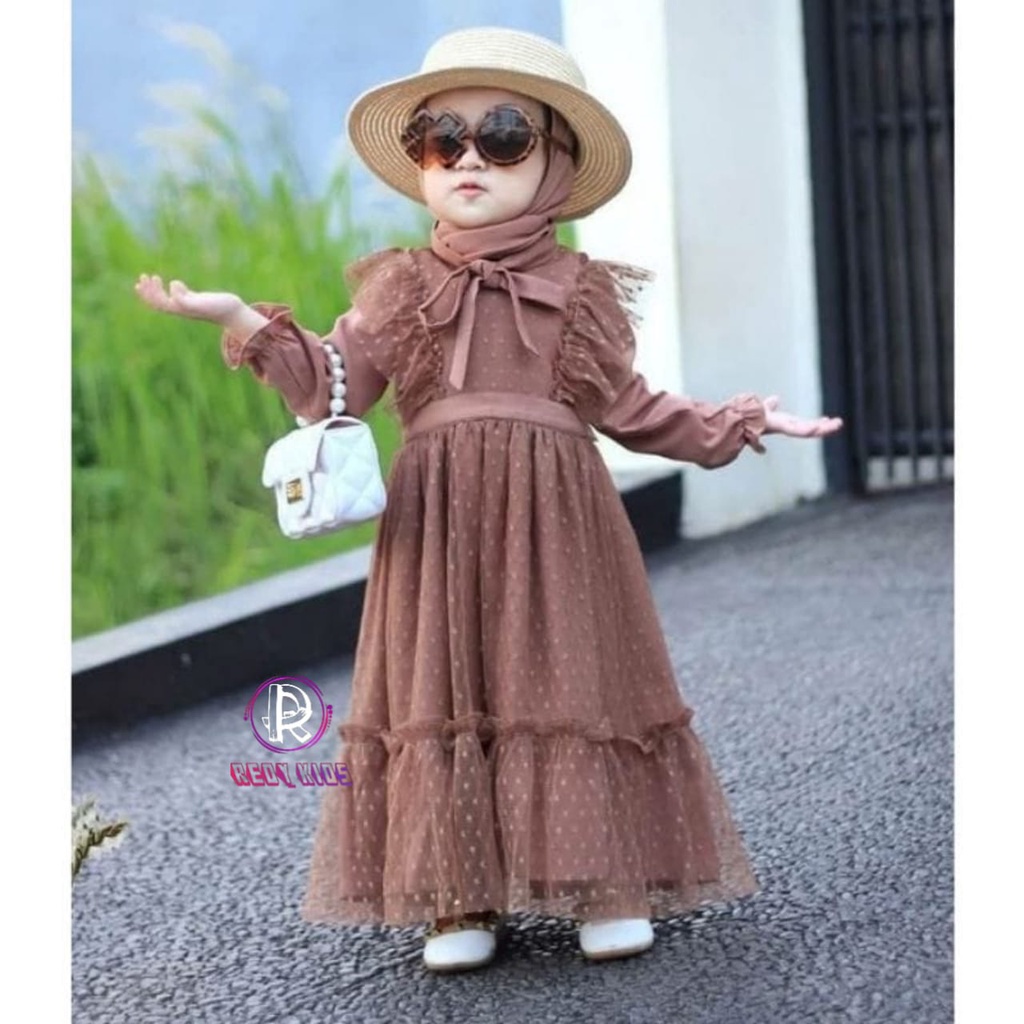 Gamis Brukat Anak Gamis anak terbaru 2022 Gamis anak perempuan Gamis Bahan Wolfis Tile Dot Gamis Cam