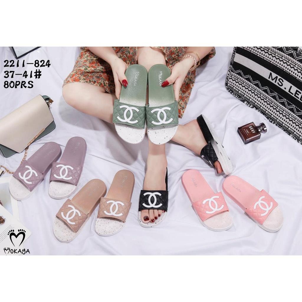 Sandal Slop Wanita Warna Sembur Motif Designer mky jsd-2211-824 37-41