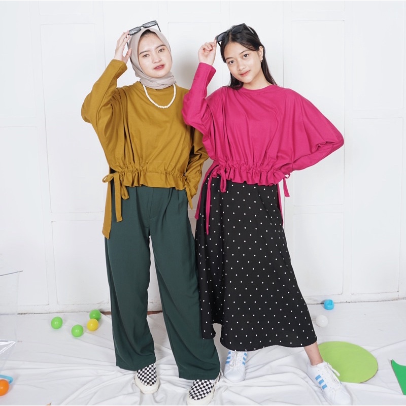 Almira Serut Tshirt by idellstore - Kaos serut depan adem premium korean tshirt