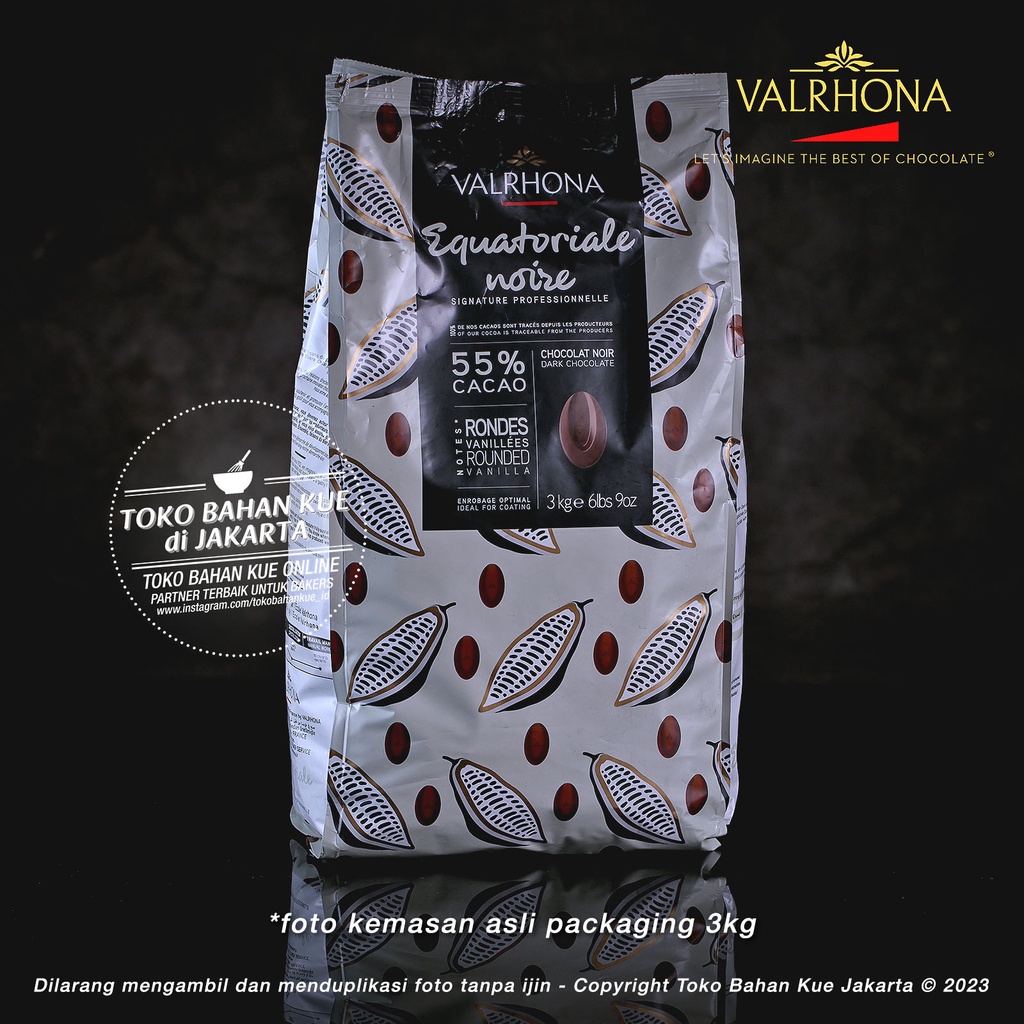 

Valrhona - Equatoriale 55% 3kg ASLI Dark Chocolate Couverture Coklat Keping Cokelat Baking