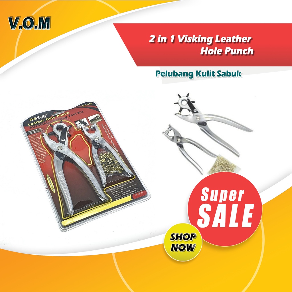 2 in 1 Visking Leather Hole Punch - Pelubang Kulit Sabuk Dll 0838