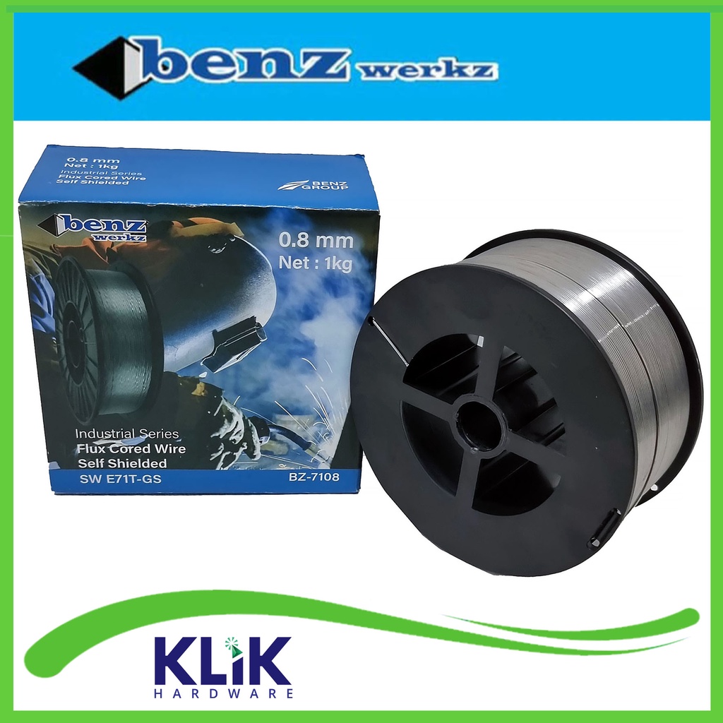 Benz Kawat Las Mesin MIG Flux Core 0.8 mm Migi CO2 Tanpa Gas 1 kg