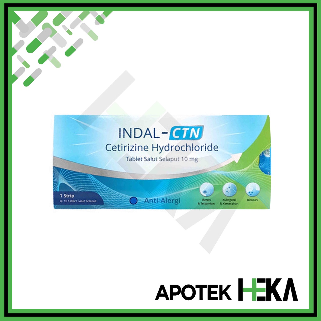 Indal CTN Cetirizine Strip isi 10 Tablet - Obat Alergi
