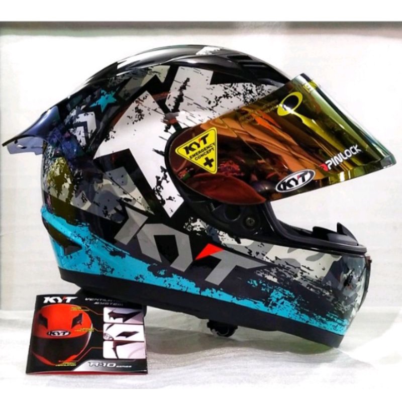 Helm kyt bisa cod HELM KYT TERMURAH PAKET GANTENG HELM KYT R10 AQUABLUE ORIGINAL HELM KYT 100% ORIGI