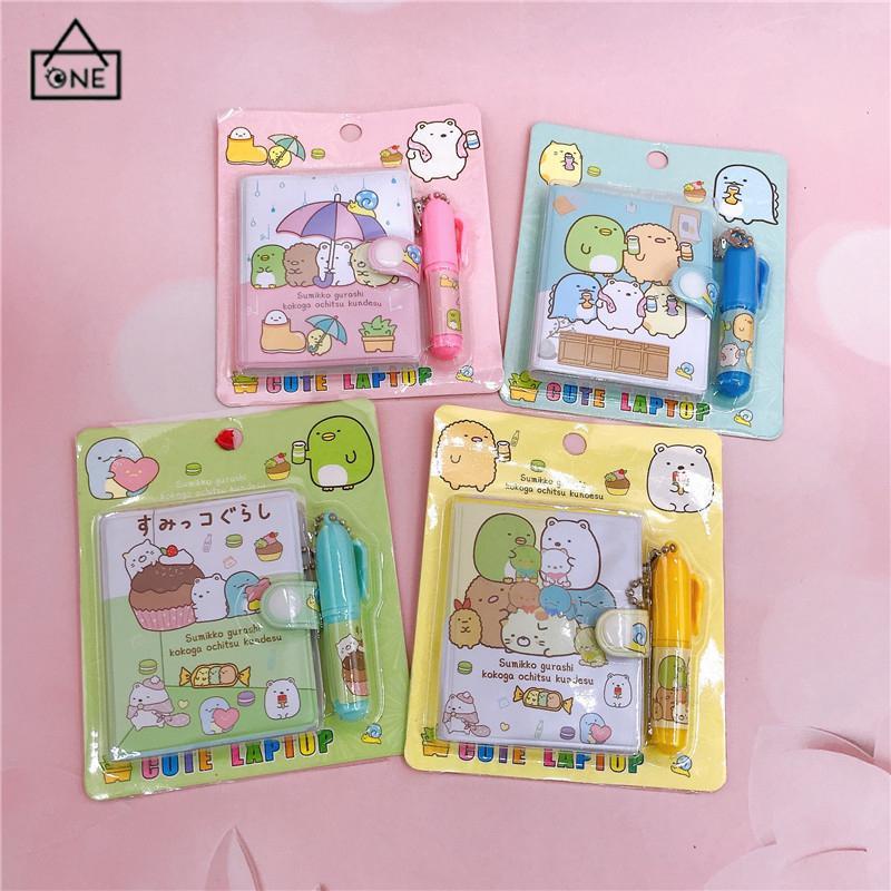 COD❤️Kartun Kreatif  Notebook Portabel Mini  Dengan Set Bolpoin-A.one