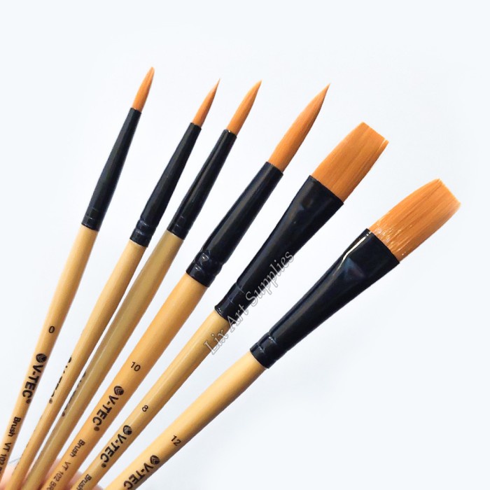 

V-Tec Brush VT 102 Set 6 / Kuas Lukis Set 6 / Kuas Cat Air Akrilik