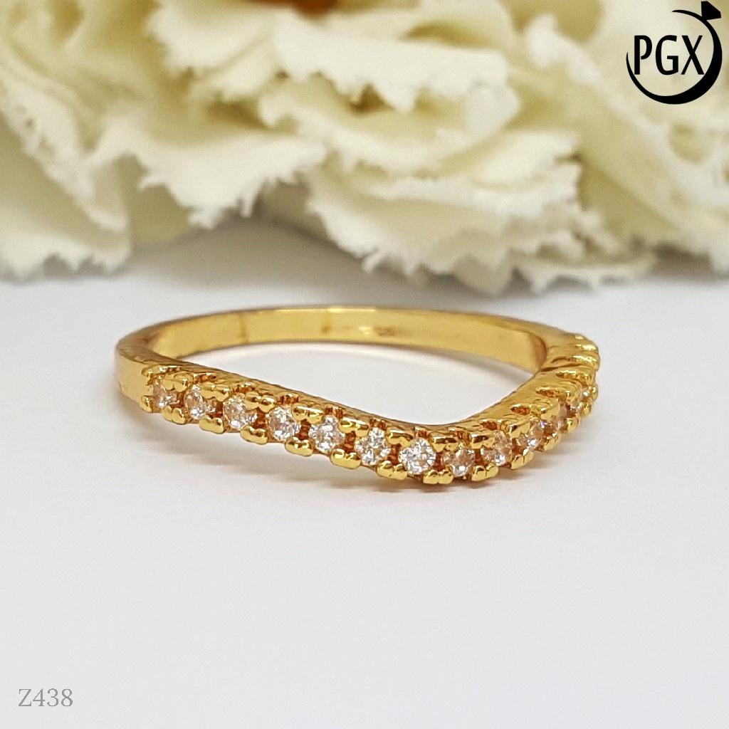 PGX Cincin Xuping Wanita Perhiasan Lapis Emas Aksesoris Fashion Premium - Z438