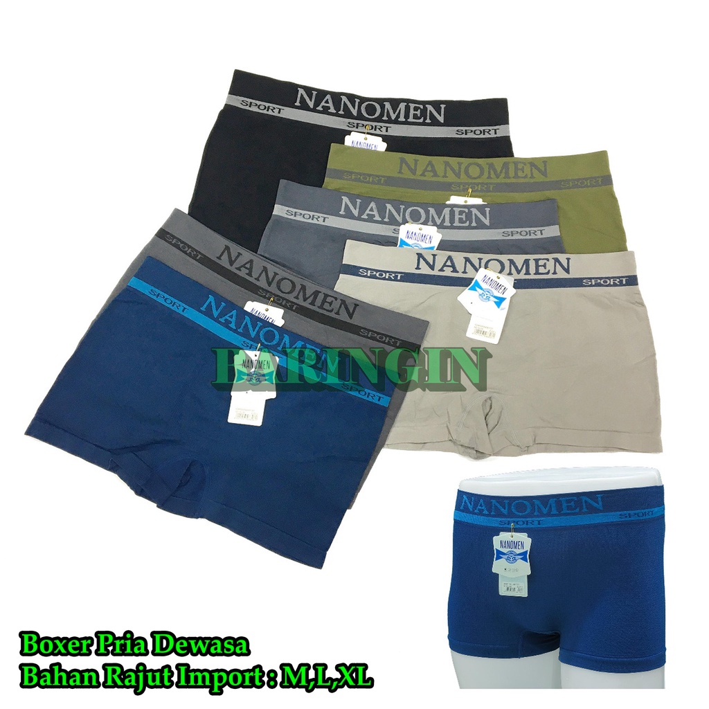 Celana Dalam Pria Dewasa ISI 3 PCS-Boxer Cowok Distro- Boxer Cowok Distro Bahan Rajut IMPORT