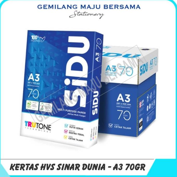 

JUAL Kertas Hvs Sinar Dunia / Sidu A3 70 Gram