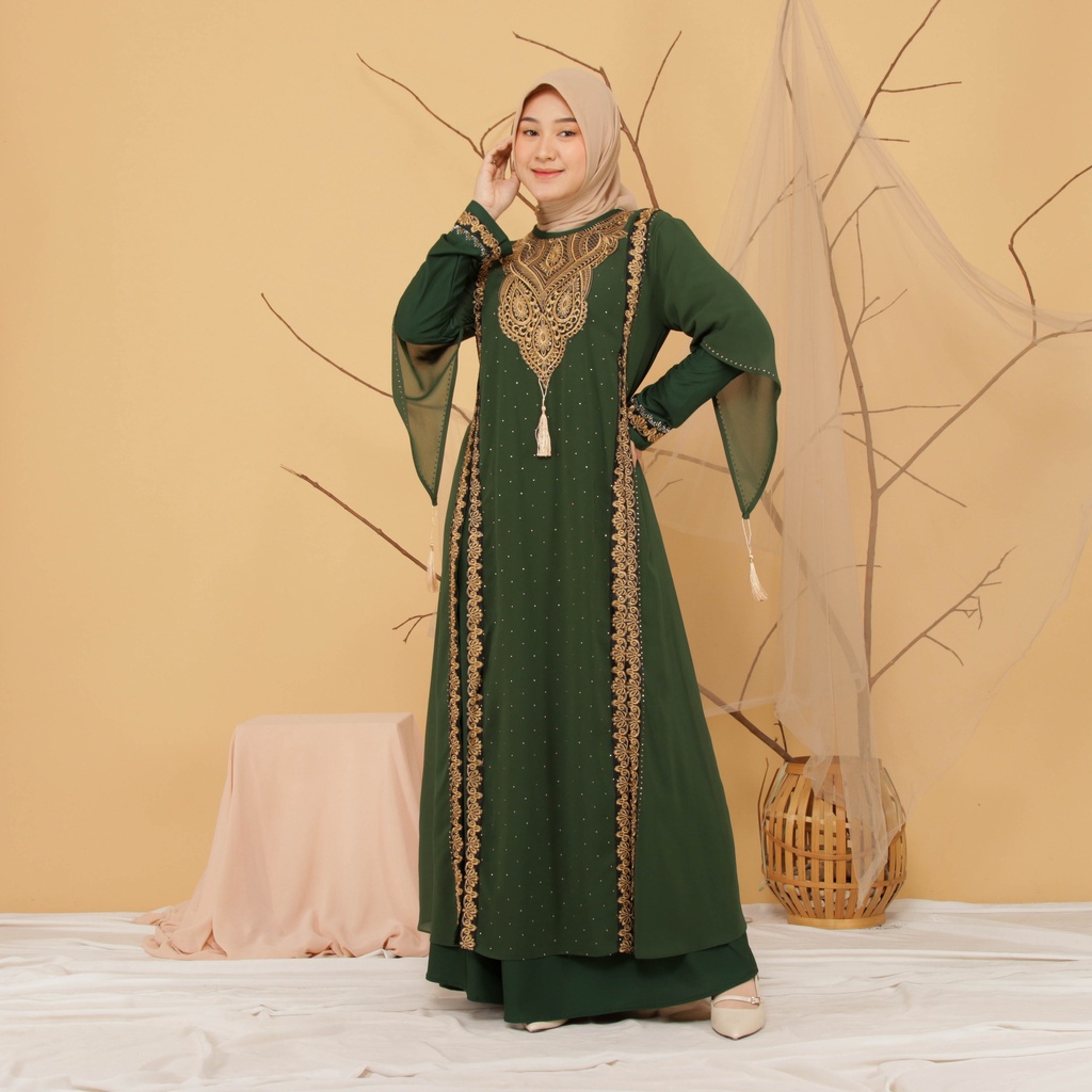 Abiyyuco TA9019 | Gamis Abaya Turki Terbaru 2022 Turkey Mewah Turky Hitam Putih Warna