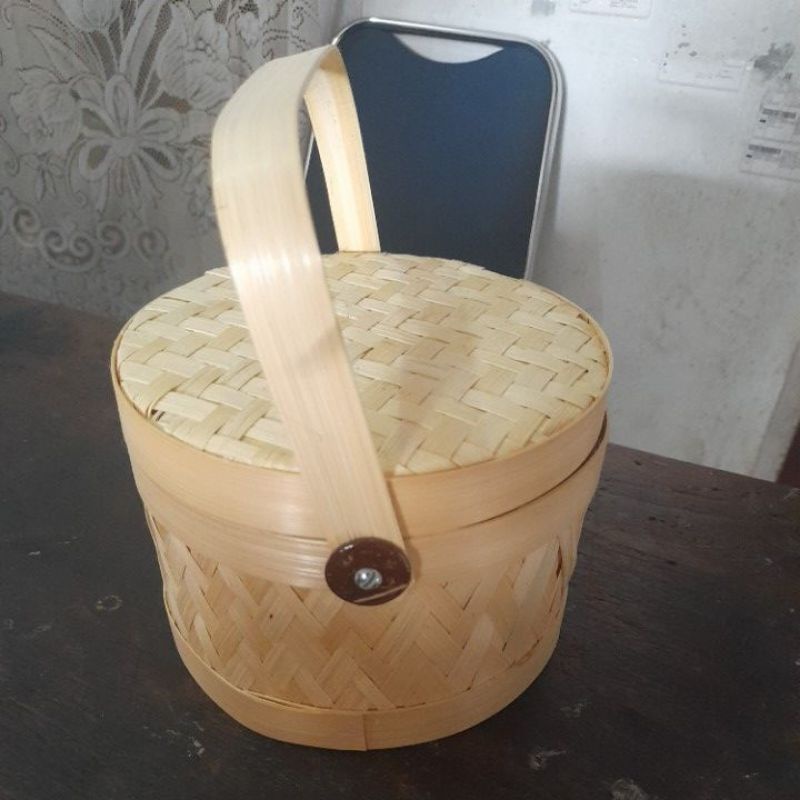 

hampers rantang bambu diameter 17cm tinggi 12cm bleching putih