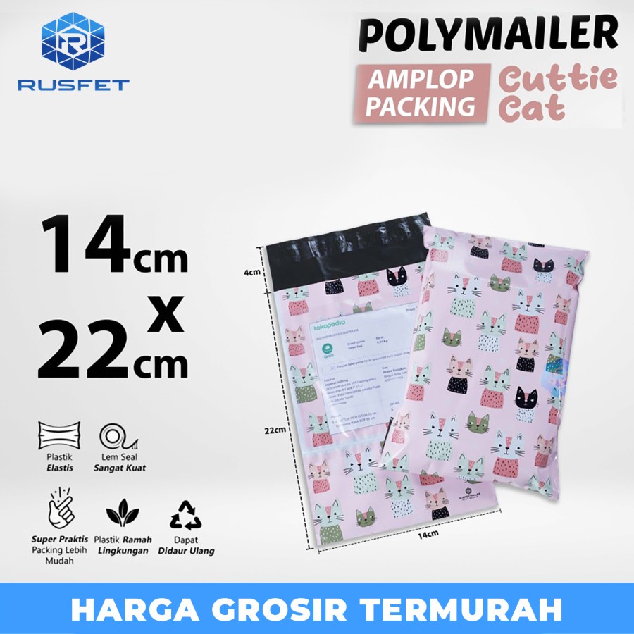 

Amplop Plastik Packing Polymailer CAT 14x22cm Polimailer Motif Satuan